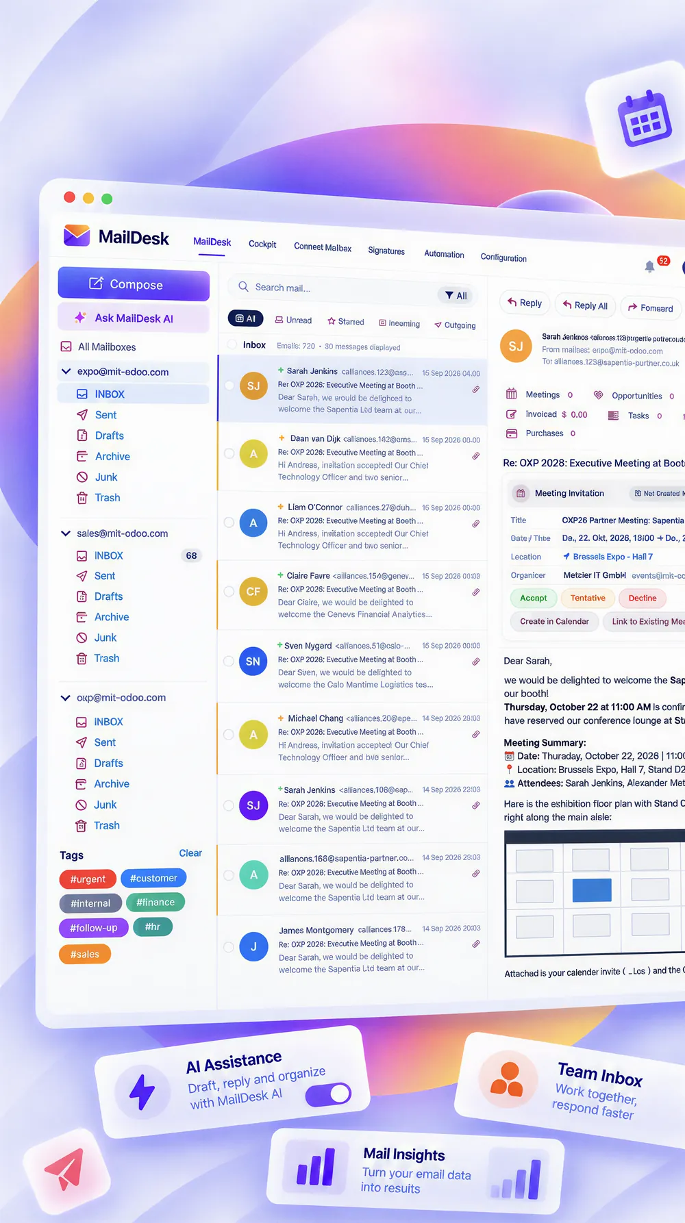 MailDesk Posteingang in Odoo