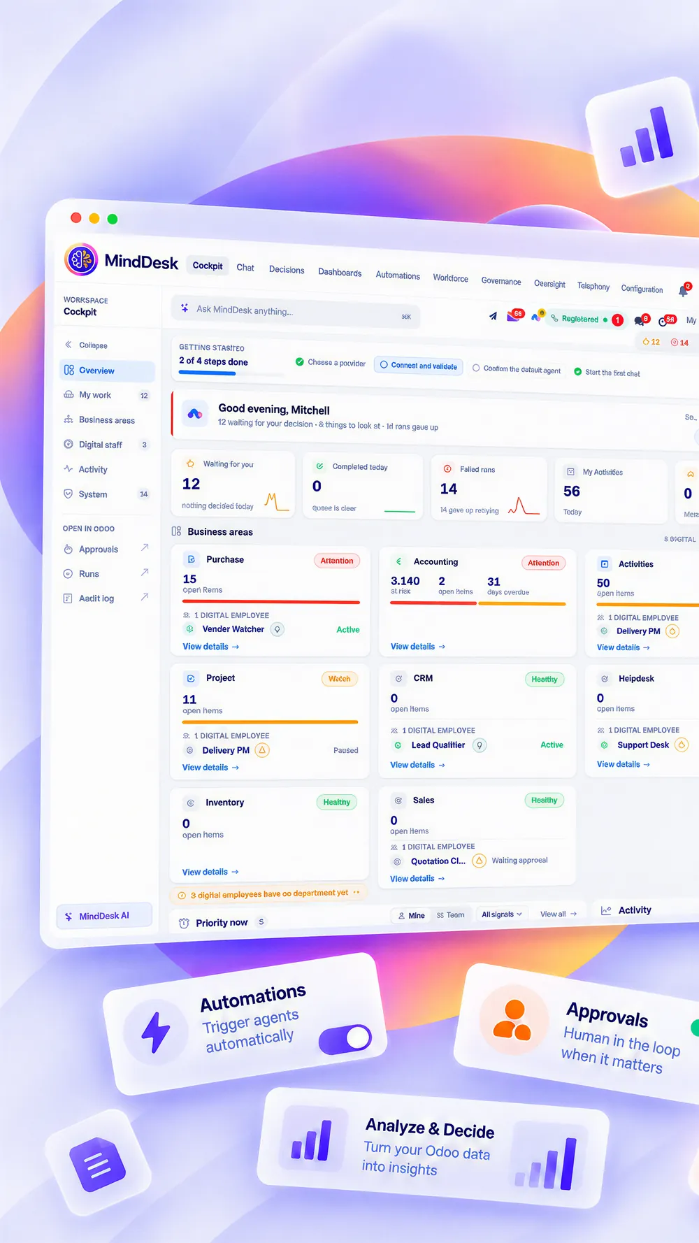 MindDesk KI-Mitarbeiter in Odoo