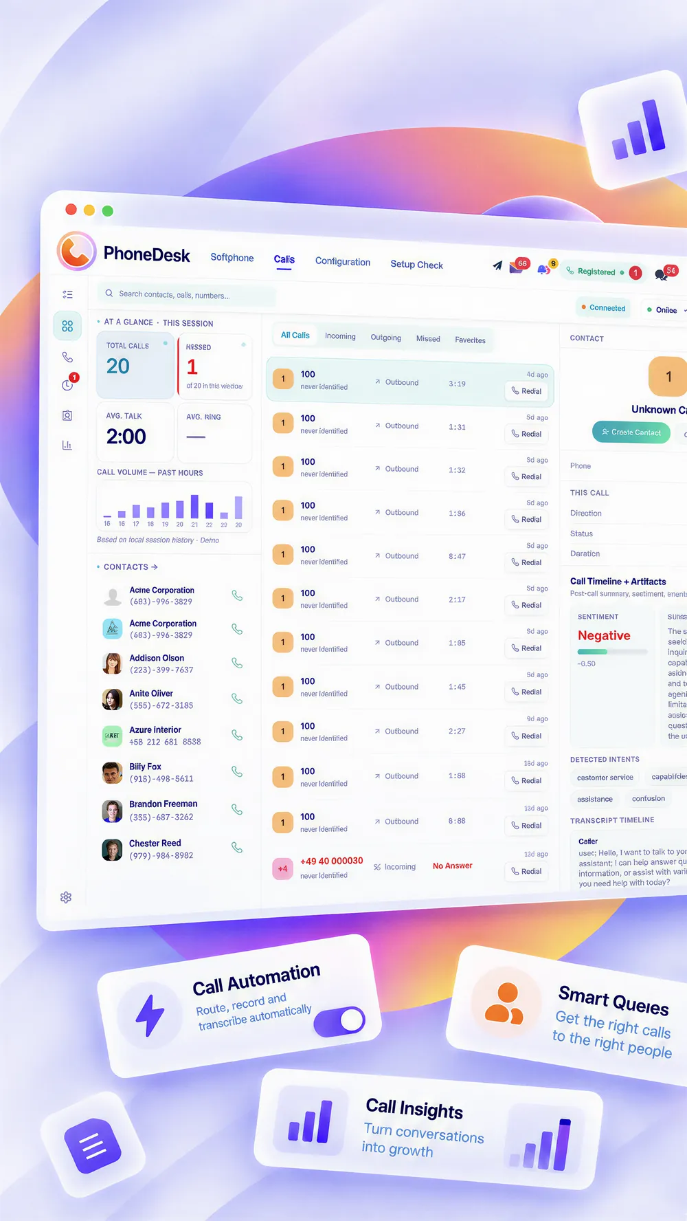 PhoneDesk Anruffenster in Odoo
